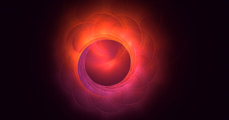 3D rendering abstract round hole light background