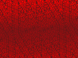 High contrast red and black glossy stripes background. Abstract technology graphic banner design. Vector corporate background.