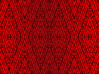 High contrast red and black glossy stripes background. Abstract technology graphic banner design. Vector corporate background.