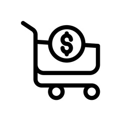 shopping cart line icon