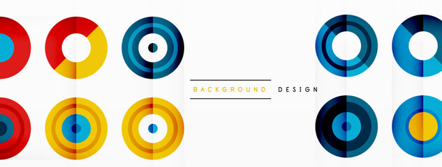 Abstract background with circle symmetric grid composition. Circle pattern creating sense of movement. Grid adds structure and balance to the composition, with equal spacing between each circle