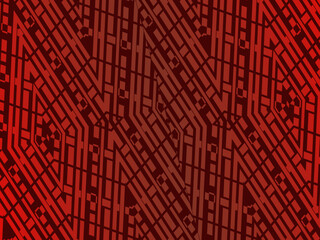 High contrast red and black glossy stripes background. Abstract technology graphic banner design. Vector corporate background.