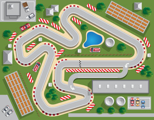 Race track. View from above. Vector illustration.