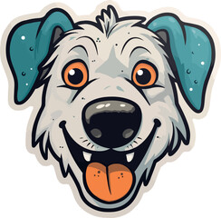 Beautiful Dog  Sticker Vectorr Design 