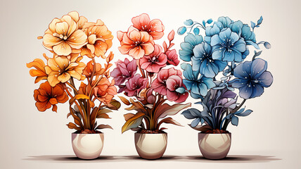 From Garden to Greeting: Image of Multicolor Flowers for Botanical Postcard Sentiments