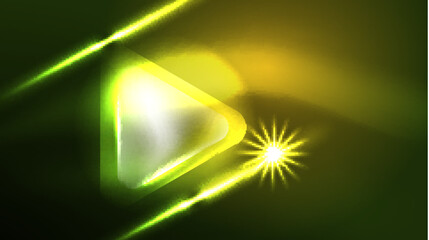 Digital Neon Abstract Background, Triangles And Lights Geometric Design Template