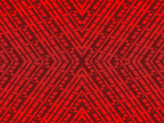 High contrast red and black glossy stripes background. Abstract technology graphic banner design. Vector corporate background.