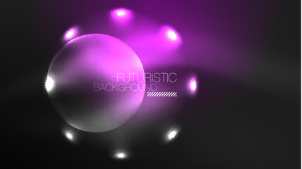 Circles with bright neon shiny light effects, abstract background wallpaper design