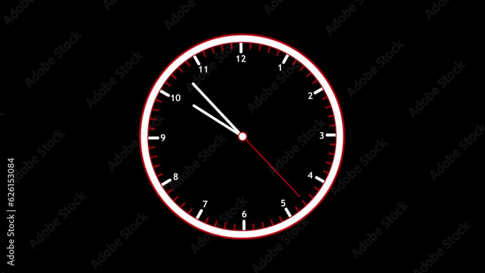 Poster clock counting down 24 hour day fast speed. clock with moving arrows. clock time animation.s_74