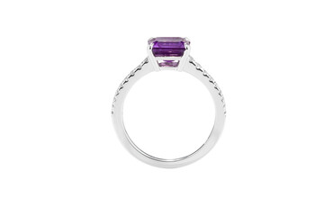 Metal Ring with Topaz and Diamonds including clipping path
