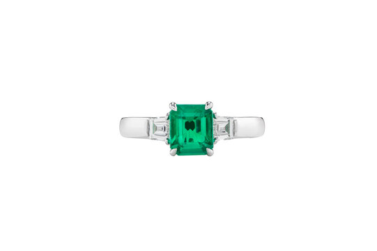 Metal Ring with Topaz and Diamonds including clipping path
