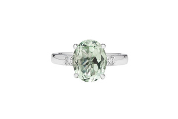 Metal Ring with Topaz and Diamonds including clipping path
