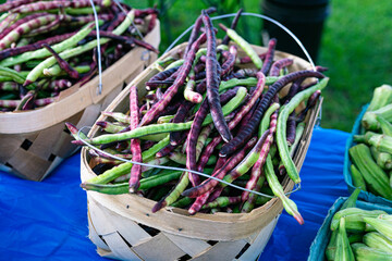 Pinkeye purple hull peas at the farmers market