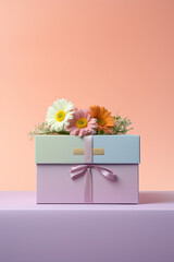 Beautiful gift box in pastel colour