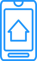 smartphone icon. outline style isolated on white background