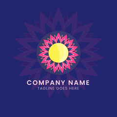 gradient flower logo design.logotype logo design