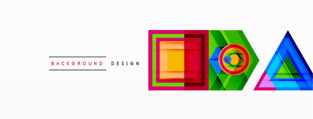 Abstract vector design blends triangles, hexagons, and circles, creating a harmonious composition of geometric shapes that's visually captivating