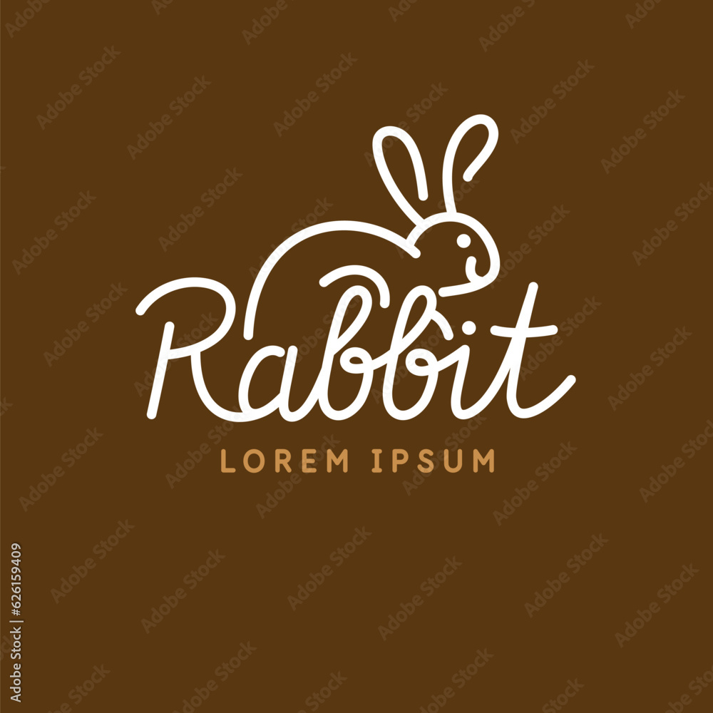 Aufkleber minimalistic and stylish rabbit emblem. modern graphics. vector illustration with text in a fashiona