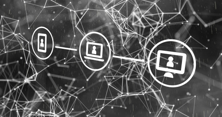 Composite of icons with network of connections