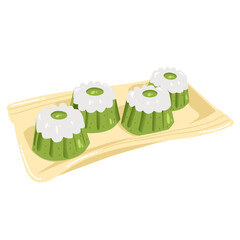 Illustration of putu ayu, traditional Indonesian food 