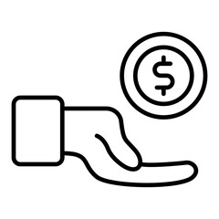 Hand Holding Coin Icon