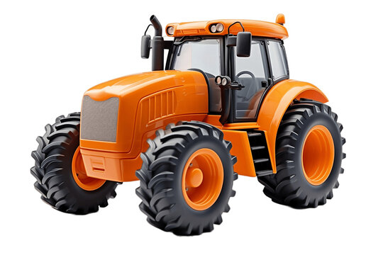 Farm Machinery Isolated Tractor Illustration on transparent Background. Generative AI