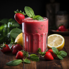 Strawberry and basil smoothie drink health boost

