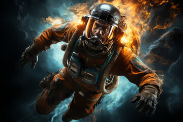 Fototapeta premium A photo of astronaut outer Earth AI Generated