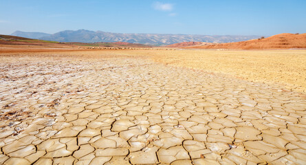 dry cracked earth-climate change, environment, infertile earth concept