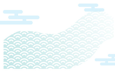 青海波模様の川の流れ背景