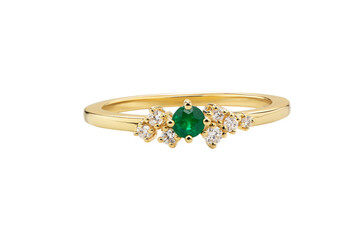 Gold Ring with Topaz and Diamonds including clipping path