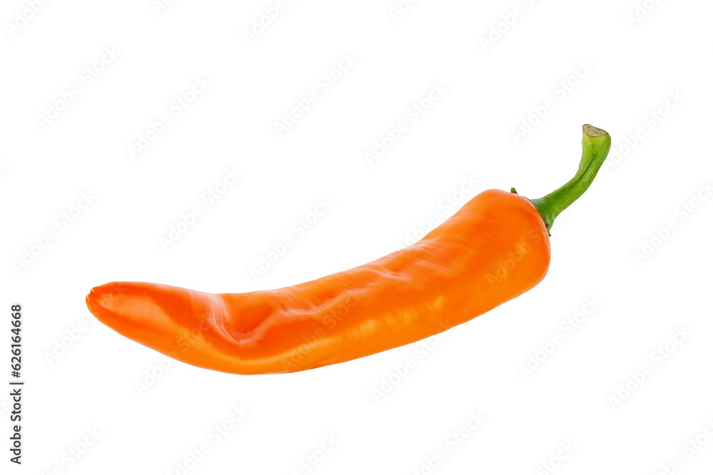 Canvas Prints ripe orange pepper isolated on white background. file contains clipping path. full depth of field.