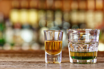 Extreme cocktail with whiskey and liqueur
