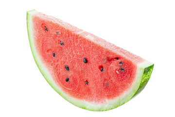 Slice watermelon isolated on white background. Watermelon berry fruit. File contains clipping path. Full depth of field.