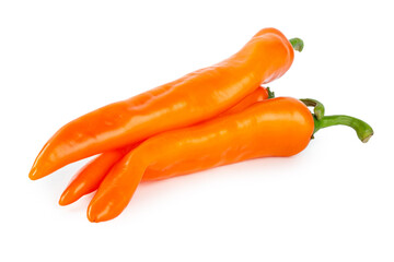 Ripe orange pepper Isolated on white background. File contains clipping path. Full depth of field.