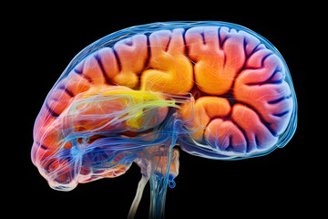 3d rendered colourful illustration of a brain