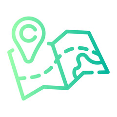 map Line Gradient Icon