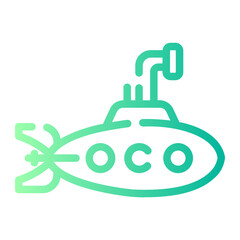 submarine Line Gradient Icon