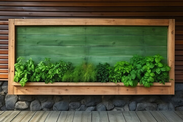 Fototapeta na wymiar big empty green blackboard on a wall in the agriculture storage. AI Generated