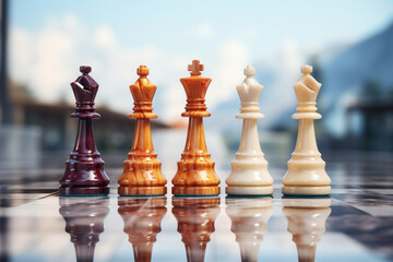 chess competition Concept of Strategy business ideas, chess battle, business strategy concept. AI Generated