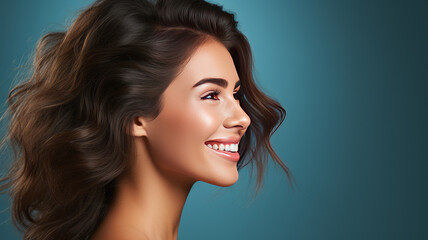 Fototapeta premium A Beautiful Girl Closeup Shot of her teeth. AI Generated