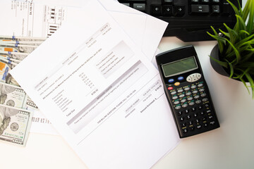 Utility bill payment receipt for a customer, electricity and gas receipt
