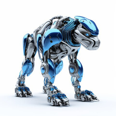 Gorilla robot, robotic animal isolated over white background. AI Generated