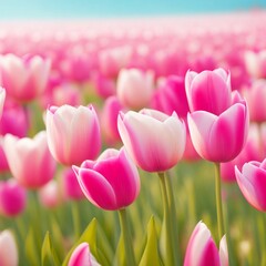 pink tulips on a day