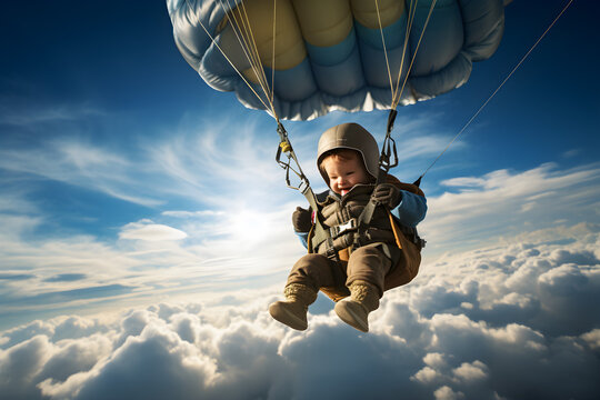 baby parachuting