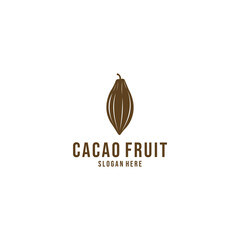 cacao fruit logo template in white background