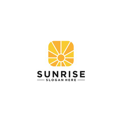 simple sunrise logo template in white background
