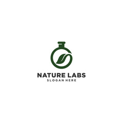 nature labs logo template in white background