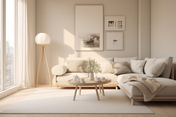 Scandinavian style living room. AI Generated