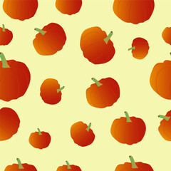 Vector seamless pattern - Pumpkins - Autumn theme - pumpkins pattern. Autumn background